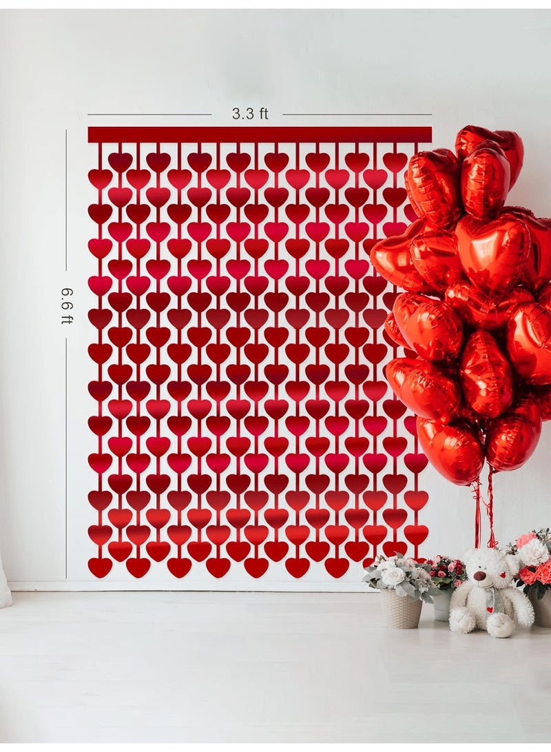 Valentine Heart Curtain Backdrop Red Hanging Decoration 100 x 200 cm - Image 3